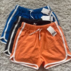 Tea Collection Kids' Athletic Shorts - Orange, Blue, Gray 3 pack